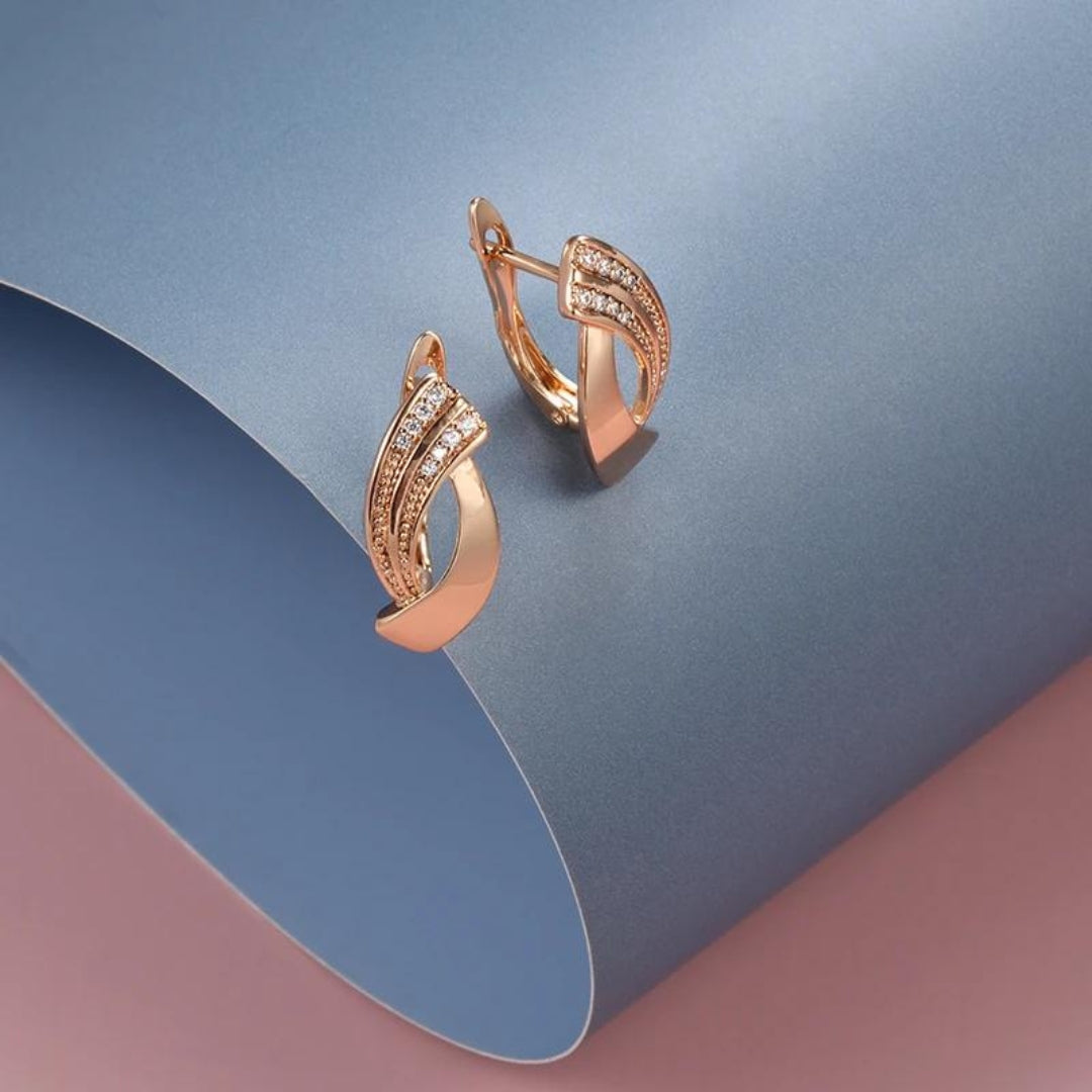 Boucles d'oreilles Élégantes en Or Rose