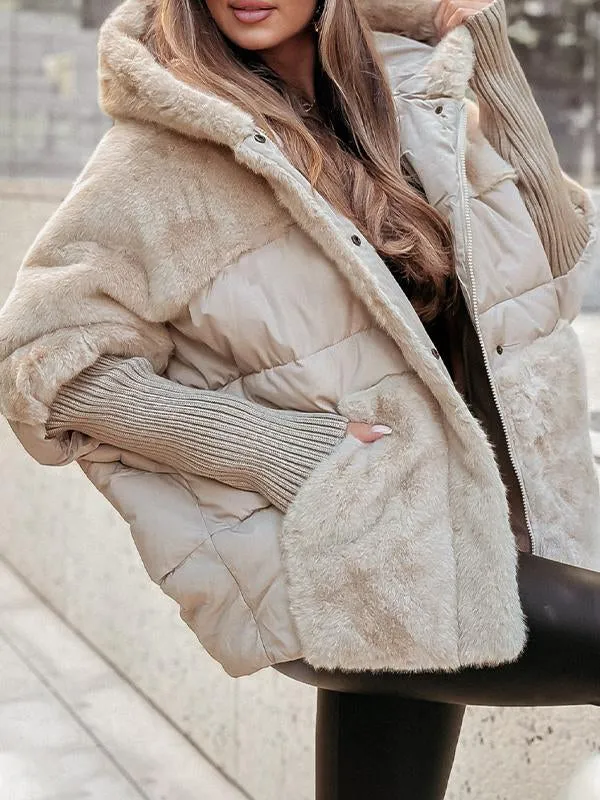 Evelyne - Veste d'hiver multicolore avec capuche