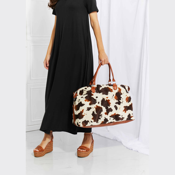 Medium Leopard Print Plush Weekender Handbag