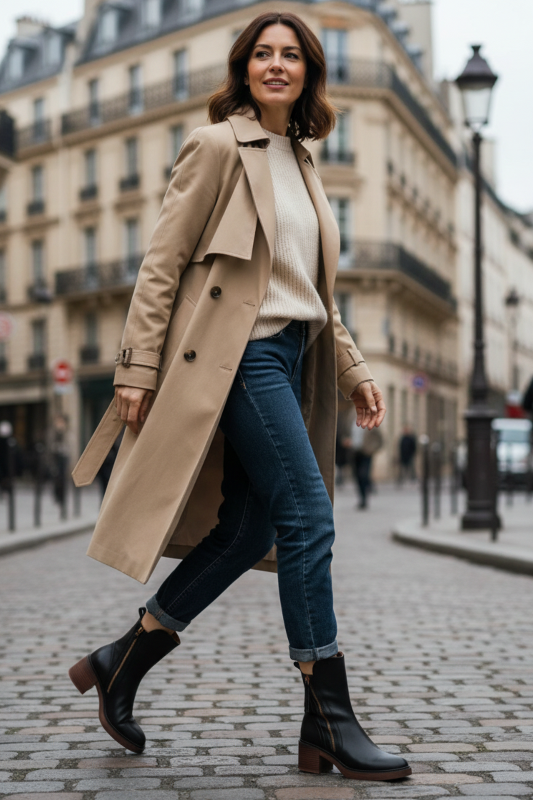Graciela – Bottines noires en cuir à talon confort, élégantes et intemporelles