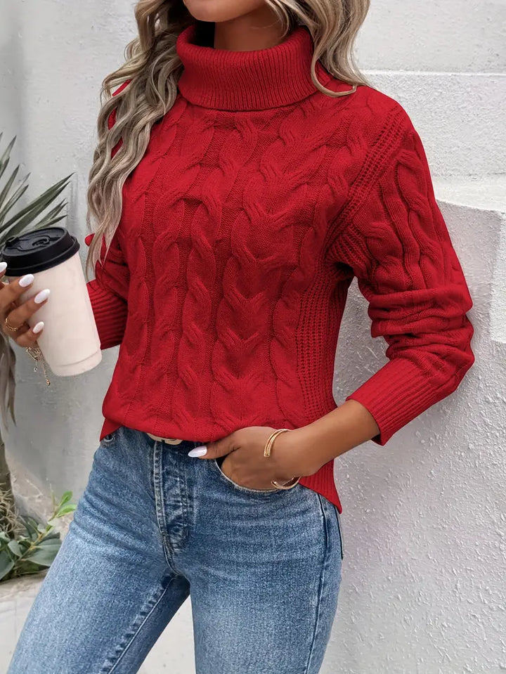 CRISTINA™ | PULLOVER À COL ROLLO ARTISANAL