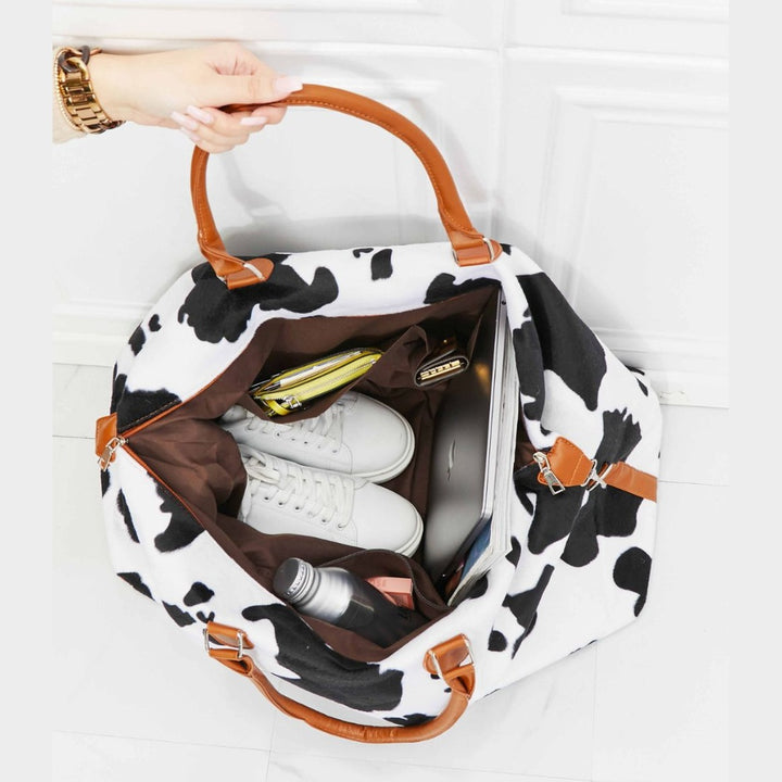 Medium Leopard Print Plush Weekender Handbag