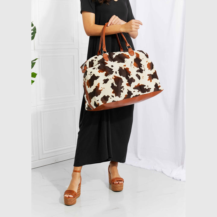 Medium Leopard Print Plush Weekender Handbag