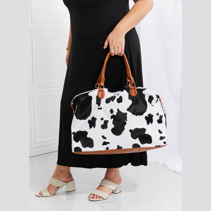 Medium Leopard Print Plush Weekender Handbag