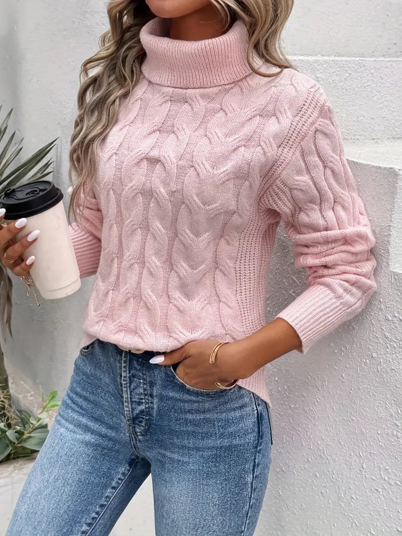 CRISTINA™ | PULLOVER À COL ROLLO ARTISANAL
