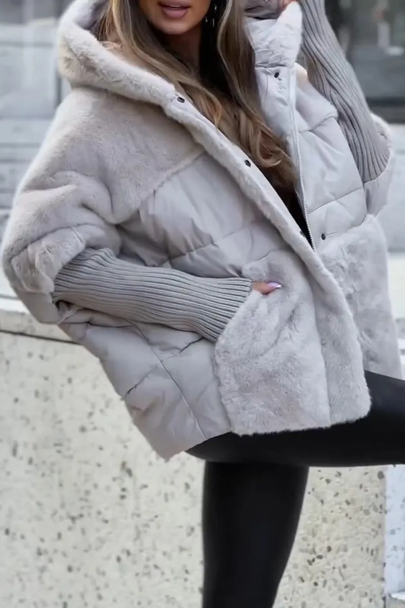 Evelyne - Veste d'hiver multicolore avec capuche