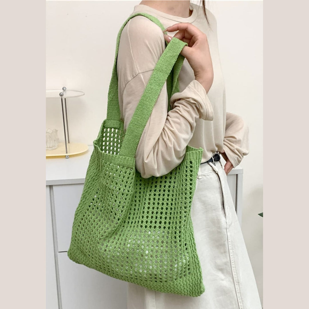 Large Openwork Cotton Tote Bag