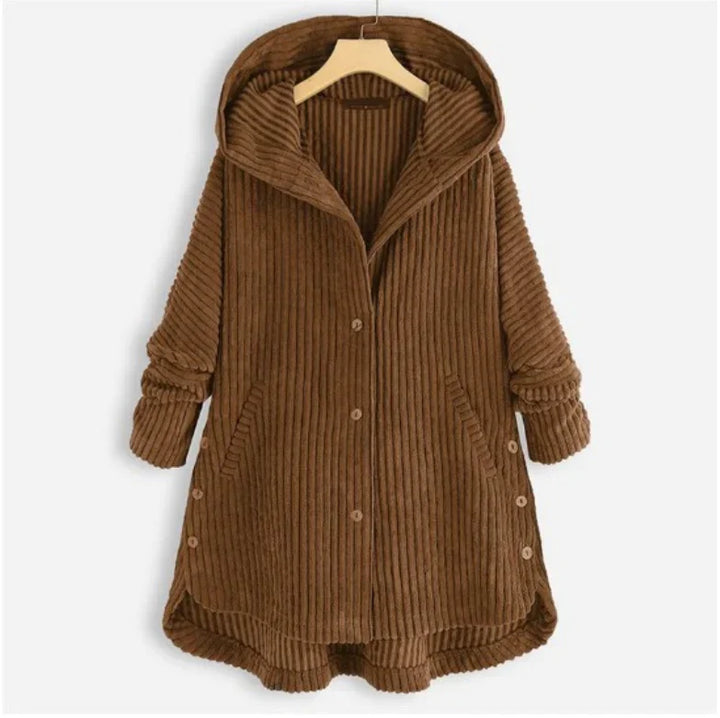 Théodora - Manteau côtelé avec capuche