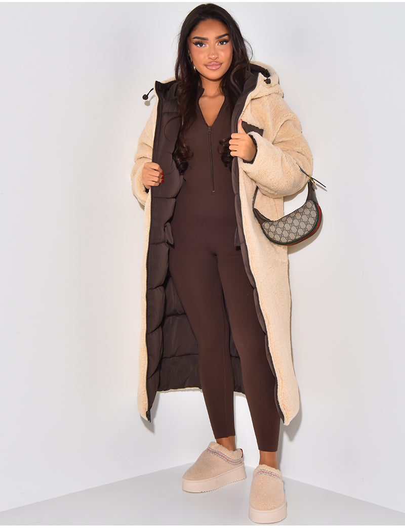 Ambre - Veste longue réversible élégante