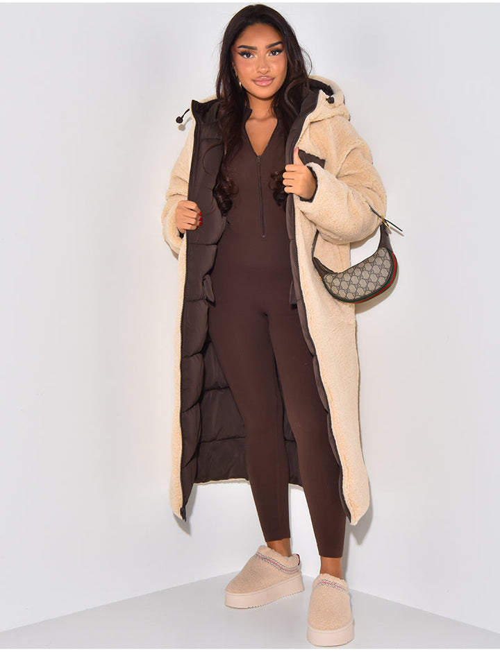 Ambre - Veste longue réversible élégante
