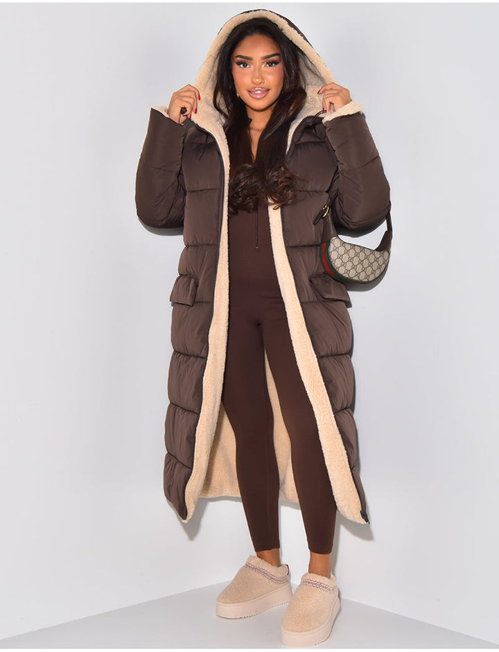 Ambre - Veste longue réversible élégante