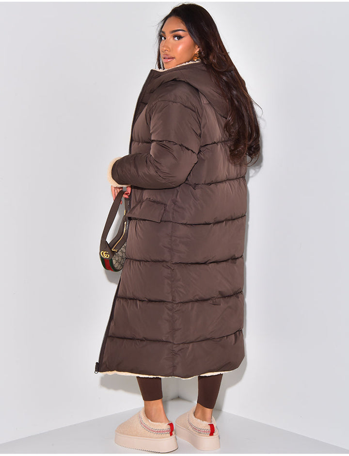 Ambre - Veste longue réversible élégante