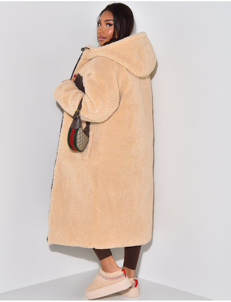 Ambre - Veste longue réversible élégante