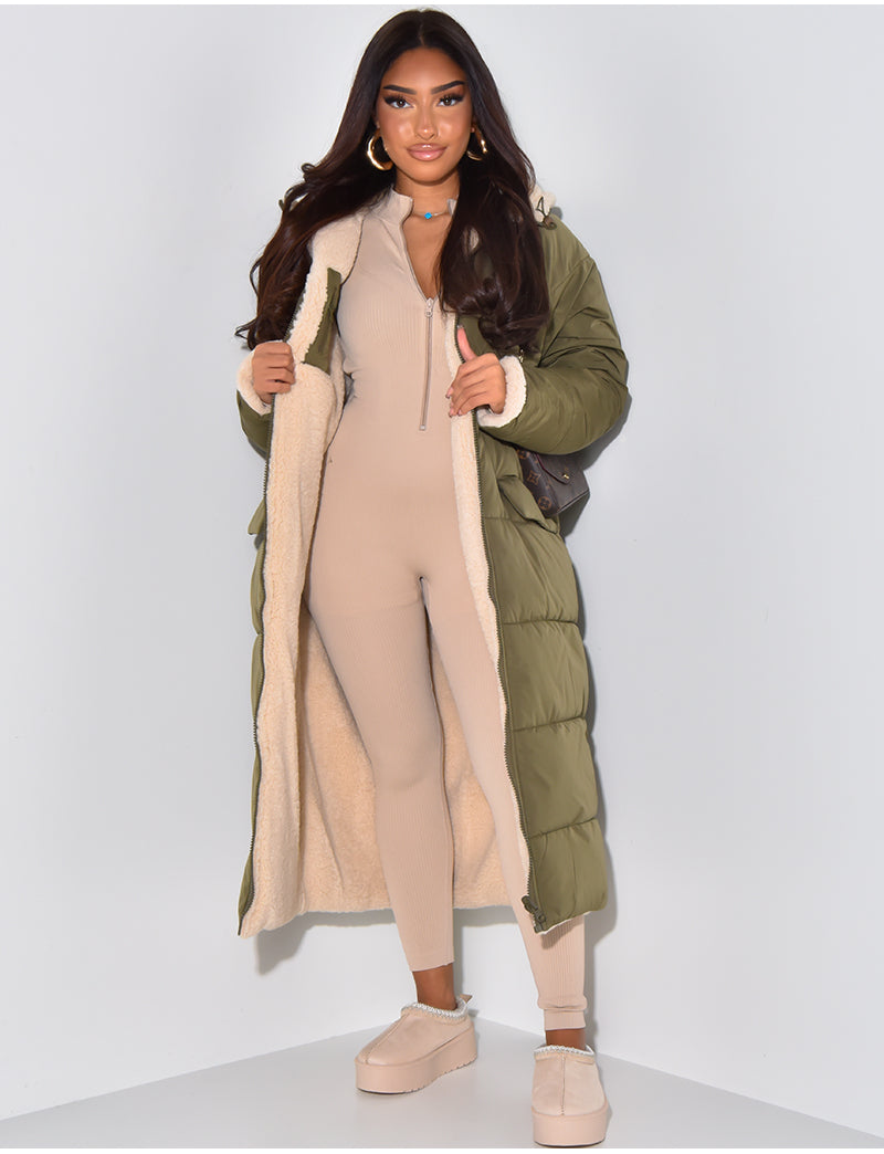 Ambre - Veste longue réversible élégante