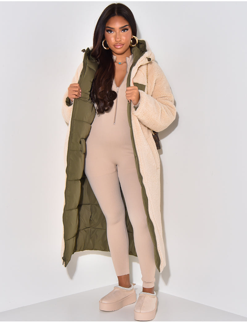 Ambre - Veste longue réversible élégante