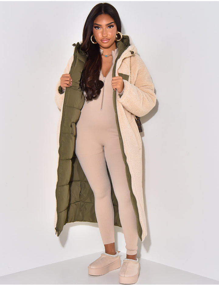 Ambre - Veste longue réversible élégante