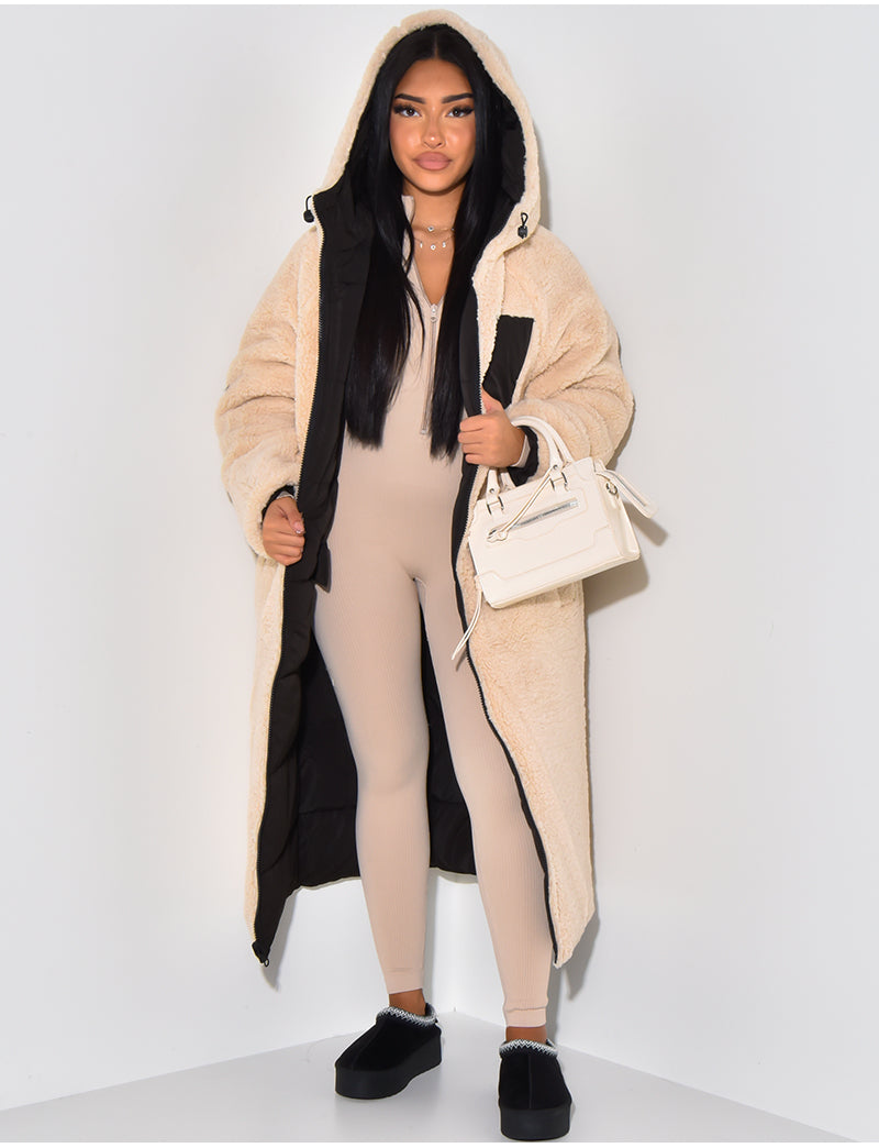 Ambre - Veste longue réversible élégante