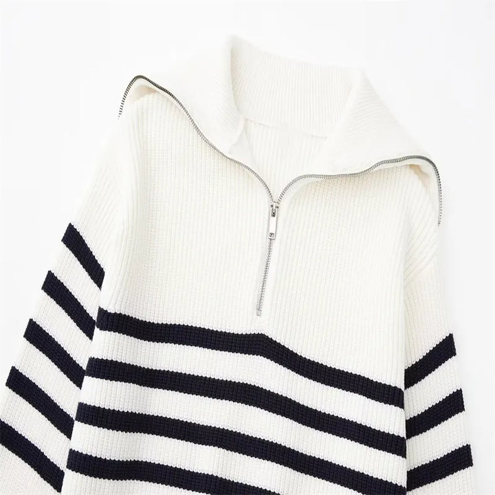 Marceau™ | Pull Zippé Rayé