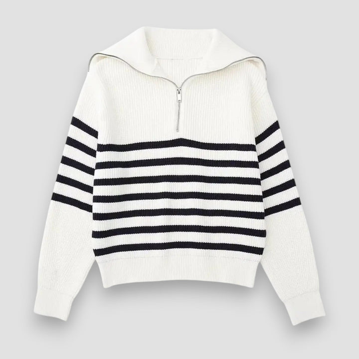 Marceau™ | Pull Zippé Rayé