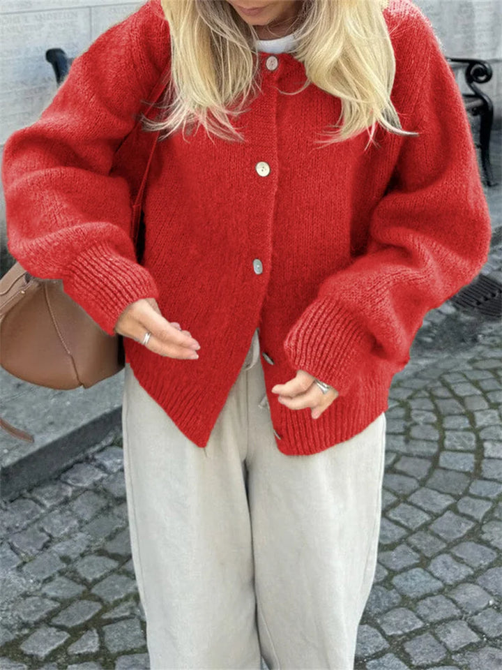 Amadea | Cardigan Fuzzy en Maille avec Boutons pour Femme