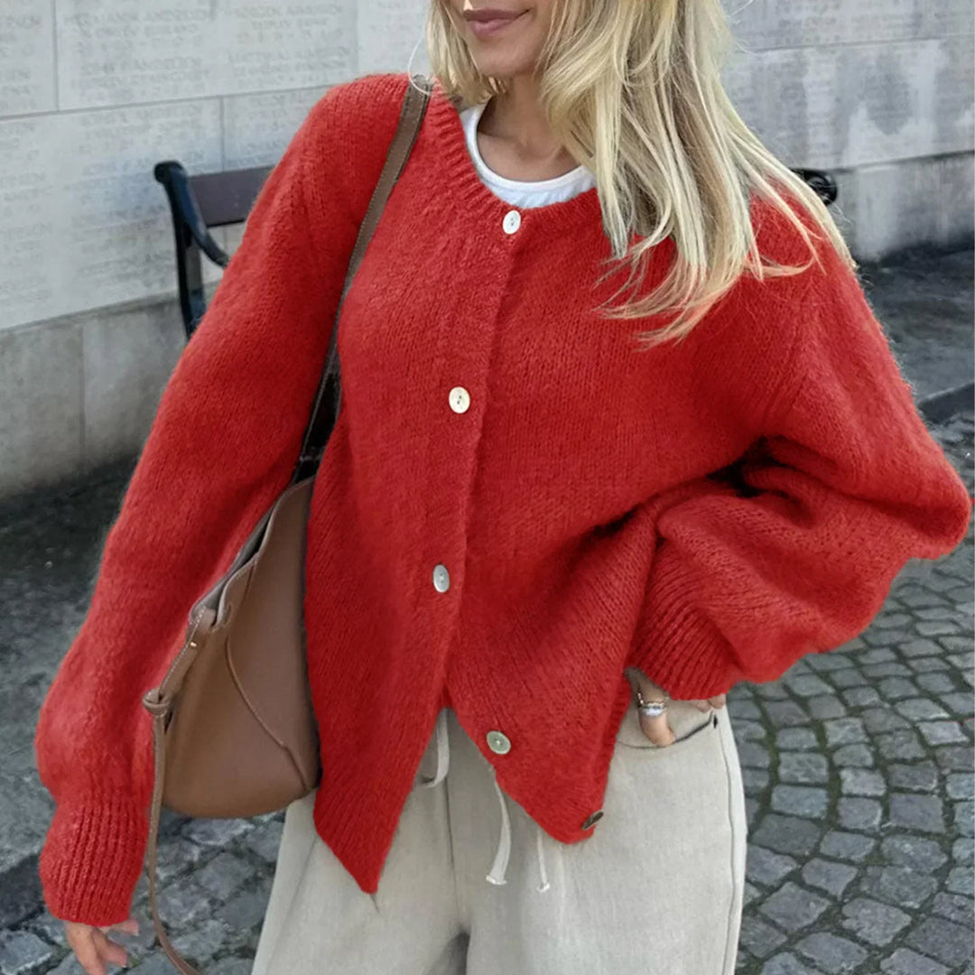 Amadea | Cardigan Fuzzy en Maille avec Boutons pour Femme