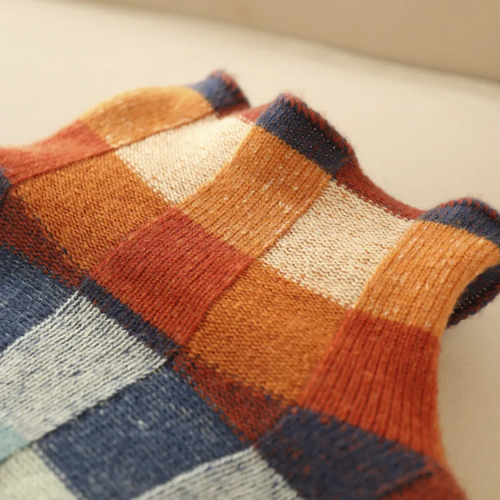 PENELOPE™ | PULLOVER PATCHWORK À COL HAUT