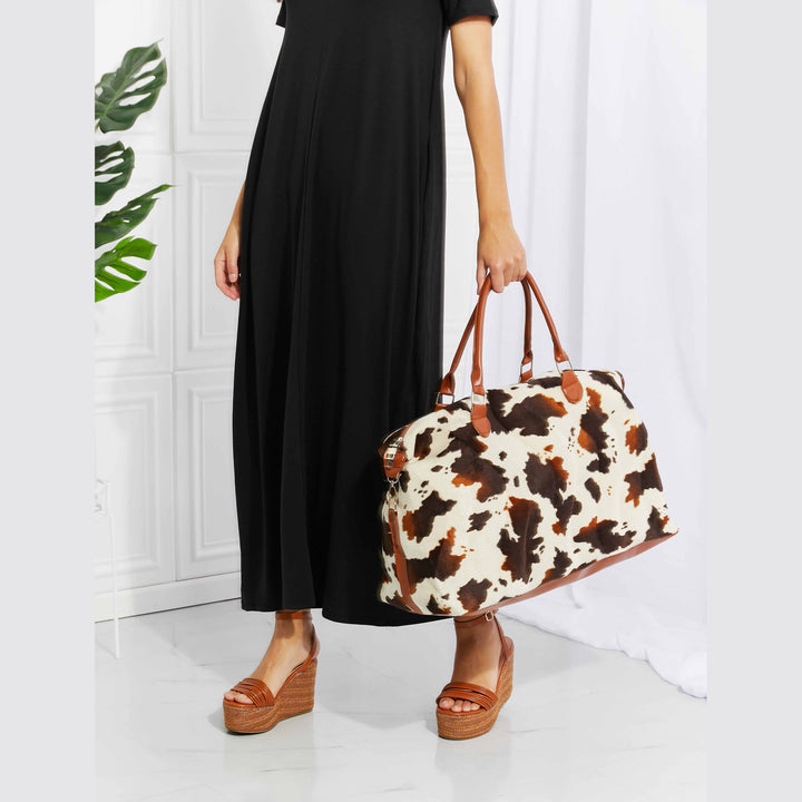 Medium Leopard Print Plush Weekender Handbag