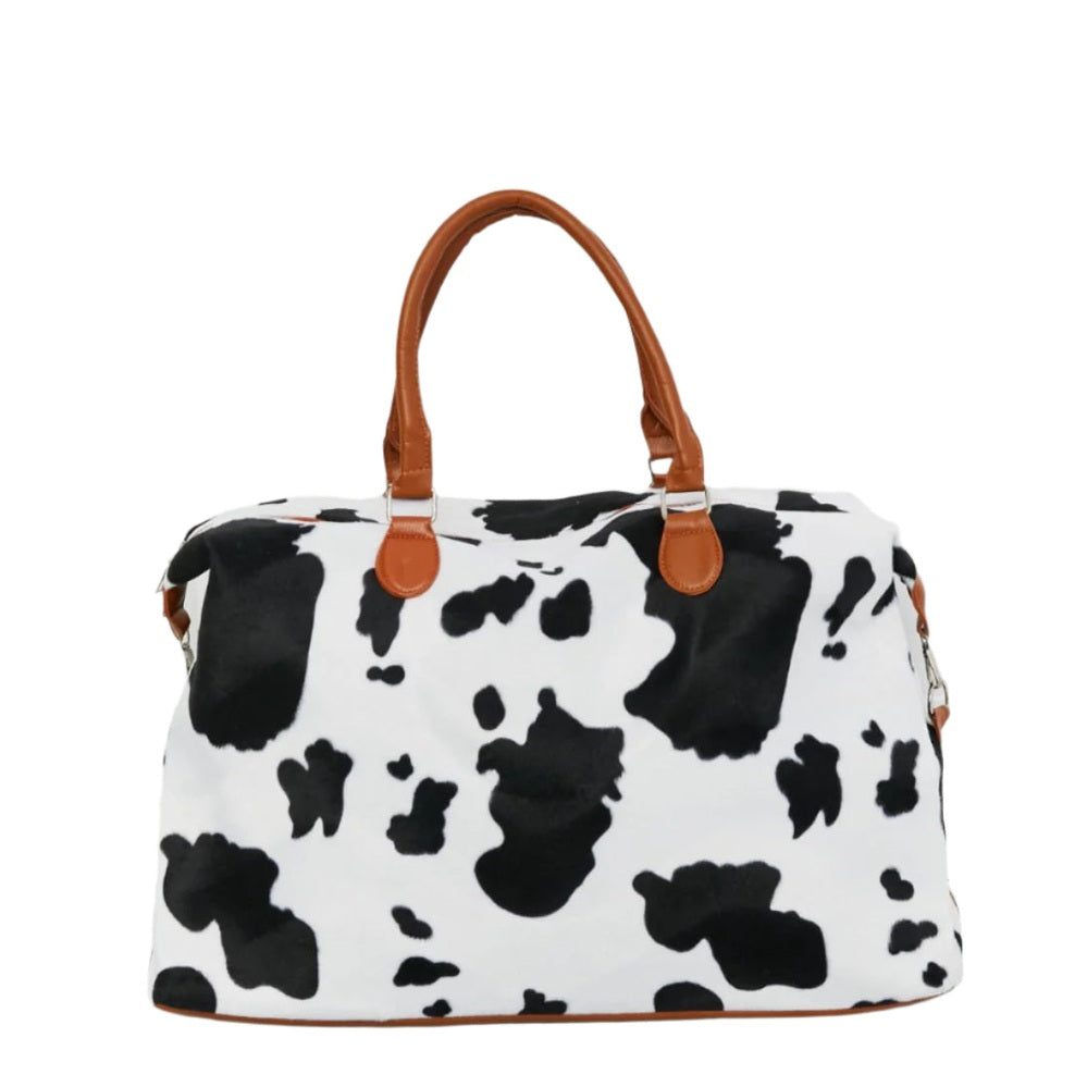 Medium Leopard Print Plush Weekender Handbag