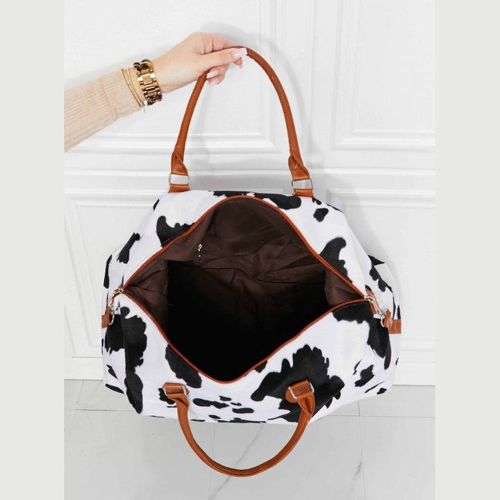 Medium Leopard Print Plush Weekender Handbag