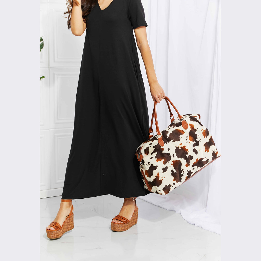 Medium Leopard Print Plush Weekender Handbag