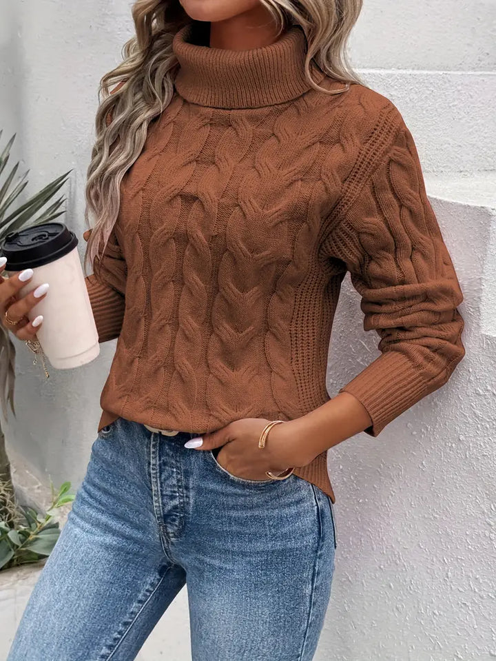 CRISTINA™ | PULLOVER À COL ROLLO ARTISANAL