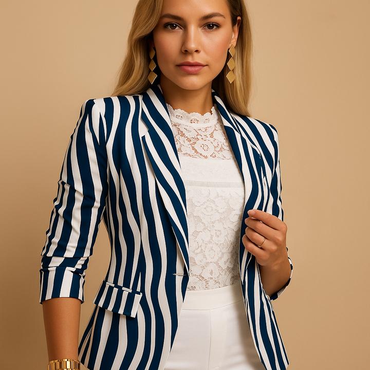 Rive™ | Blazer élégant pour femme avec imprimé vif et col châle