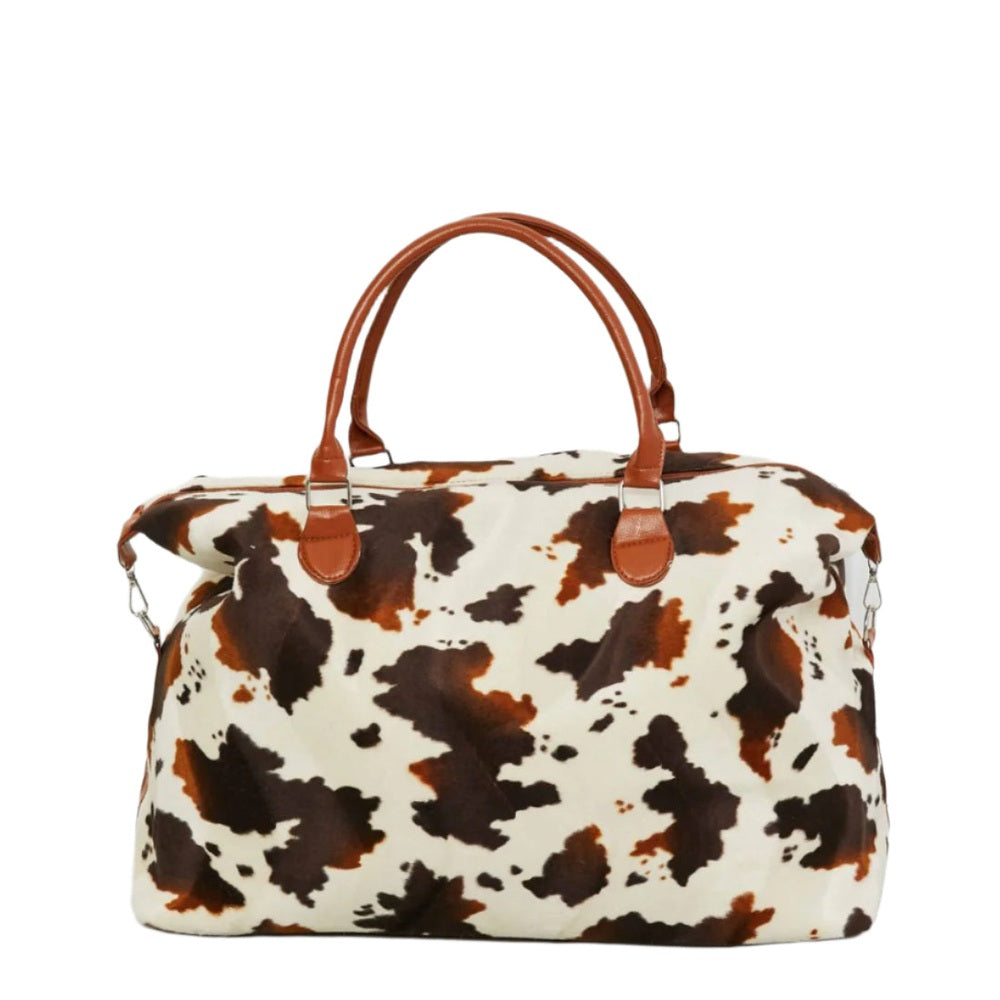 Medium Leopard Print Plush Weekender Handbag