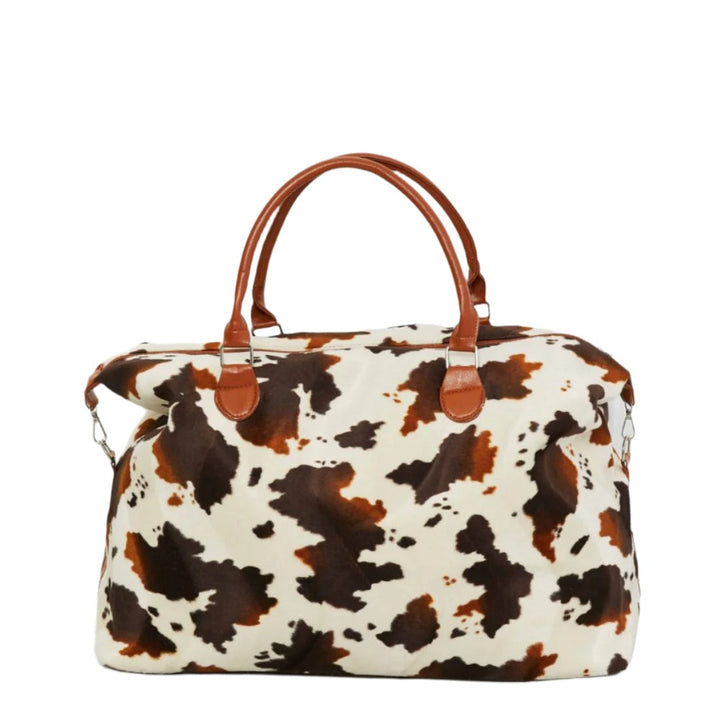 Medium Leopard Print Plush Weekender Handbag
