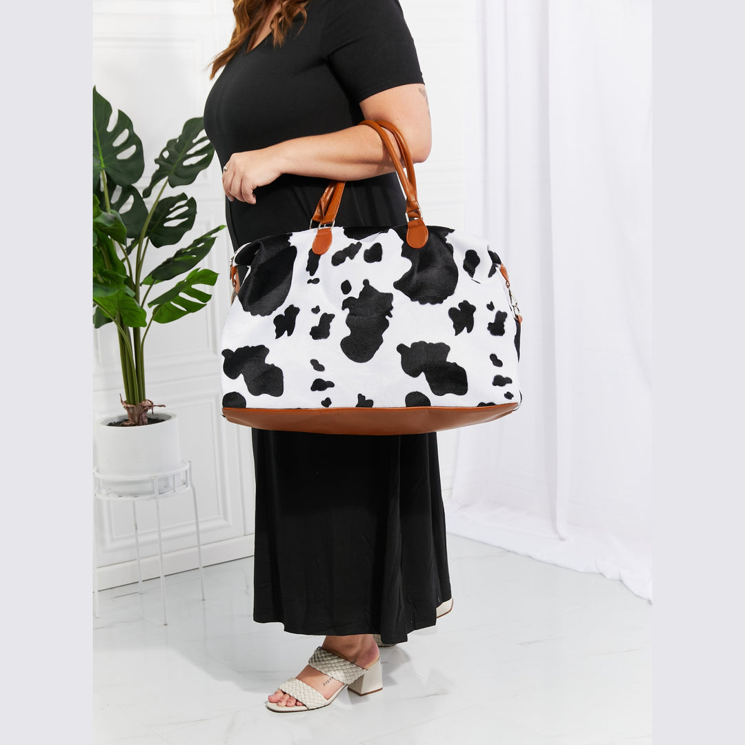 Medium Leopard Print Plush Weekender Handbag