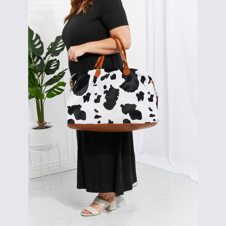 Medium Leopard Print Plush Weekender Handbag