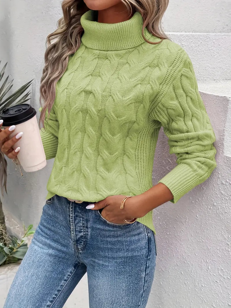 CRISTINA™ | PULLOVER À COL ROLLO ARTISANAL