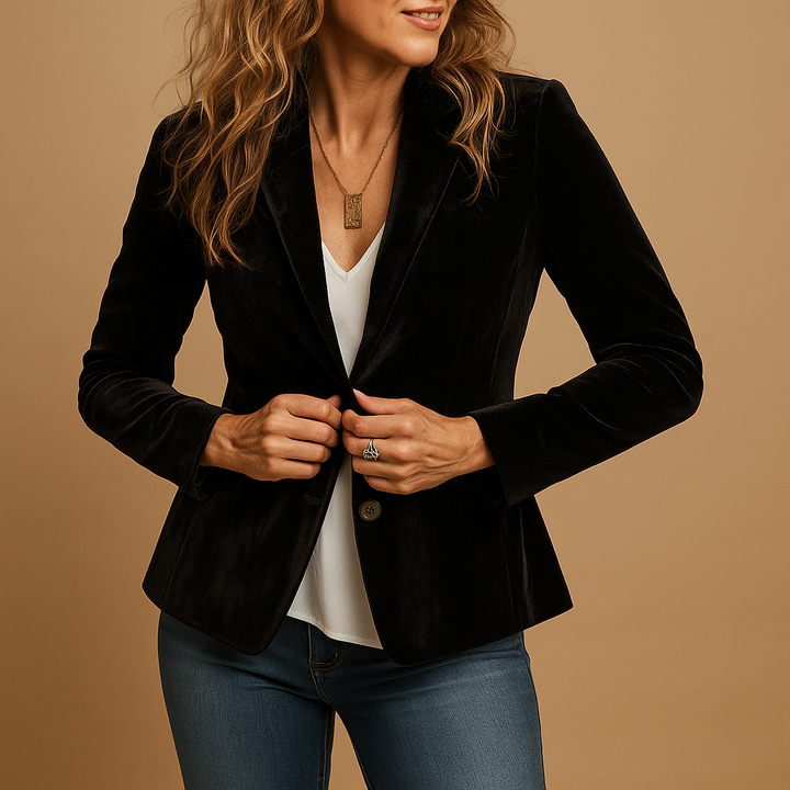 Rive™ | Blazer rétro slim fit avec revers et poches pour femmes