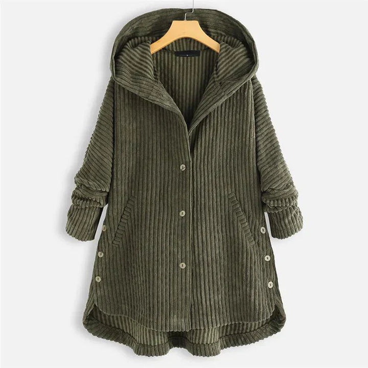 Théodora - Manteau côtelé avec capuche